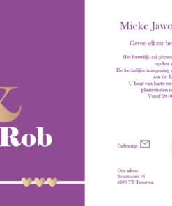 Trouwkaart 10 - trouwkaarten ontwerpen - huwelijksuitnodigingen - uitnodiging bruiloft - huwelijkskaart