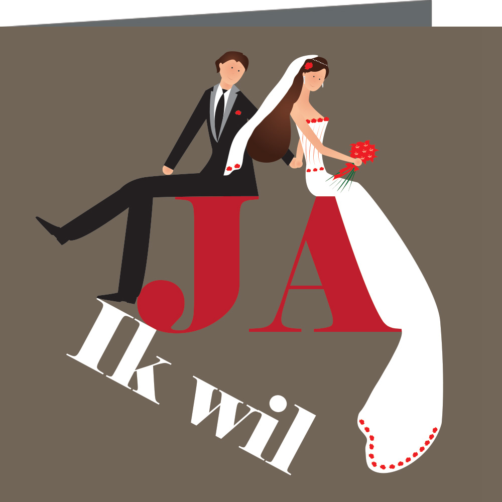 Trouwkaart 1 - trouwkaarten ontwerpen - huwelijksuitnodigingen - uitnodiging bruiloft - huwelijkskaart