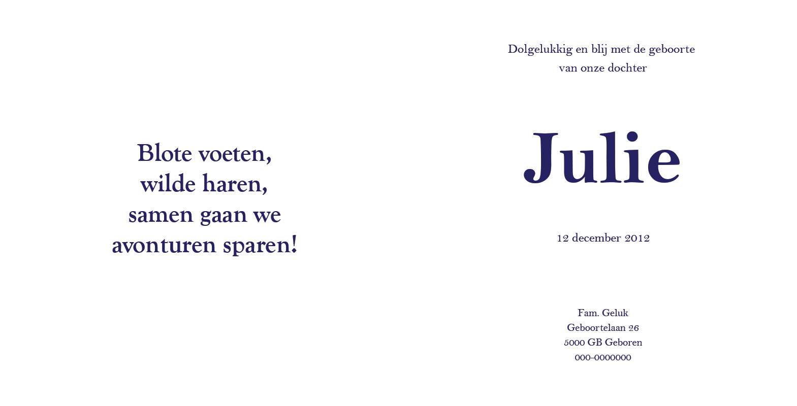 Geboortekaartje Julie - Afbeelding 2