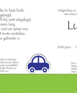 geboortekaartje Lucas - geboortekaartjes – babykaartjes – geboorte kaartje – hippegeboortekaartjes