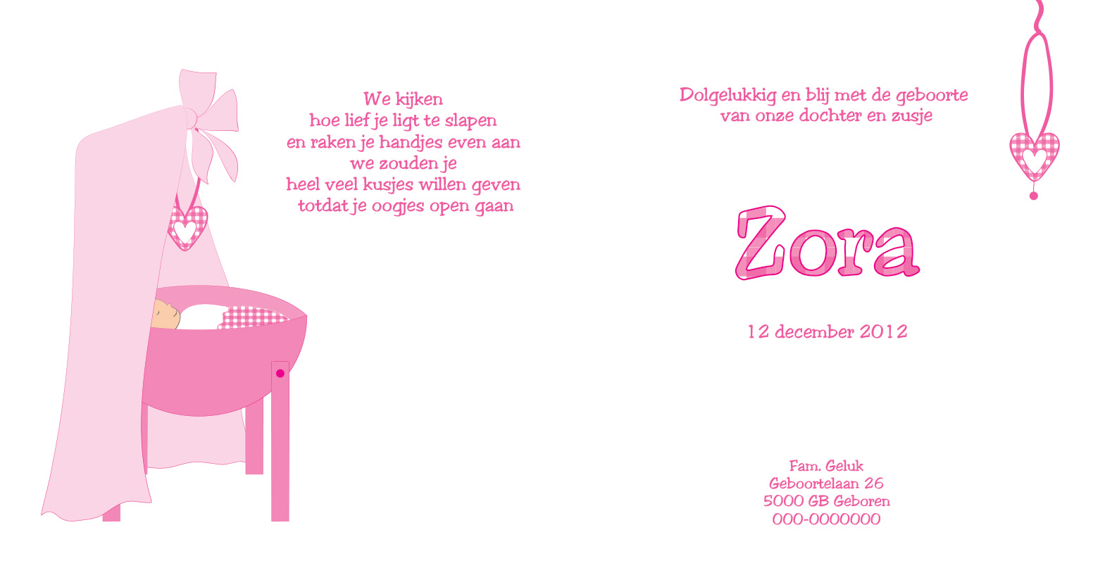 geboortekaartje Zora - geboortekaartjes – babykaartjes – geboorte kaartje – hippegeboortekaartjes