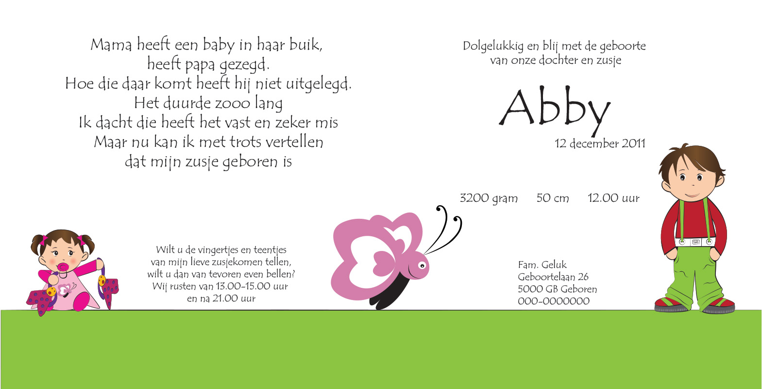 Geboortekaartje Abby - Afbeelding 2