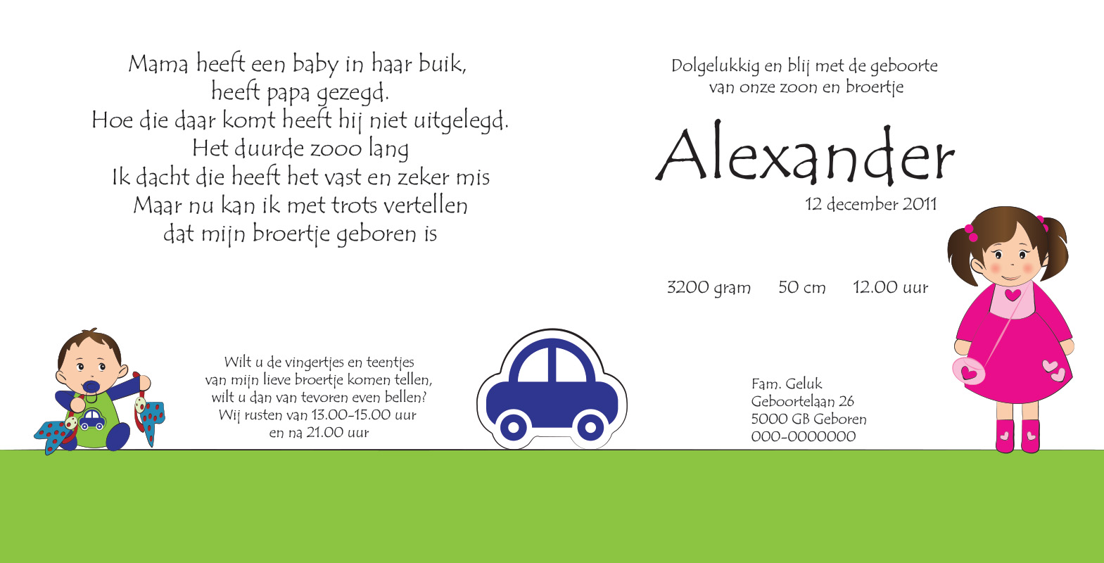 Geboortekaartje Alexander - Afbeelding 2