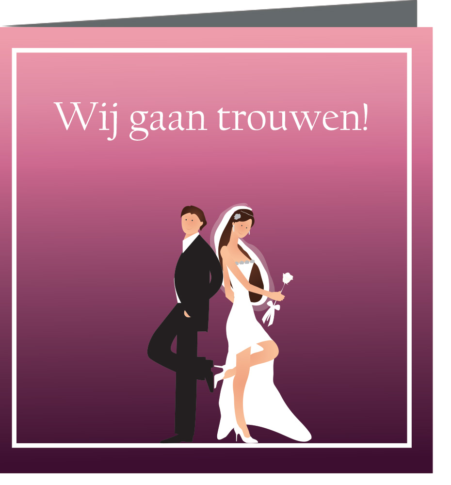 Trouwkaart 29 - trouwkaarten ontwerpen - huwelijksuitnodigingen - uitnodiging bruiloft - huwelijkskaart