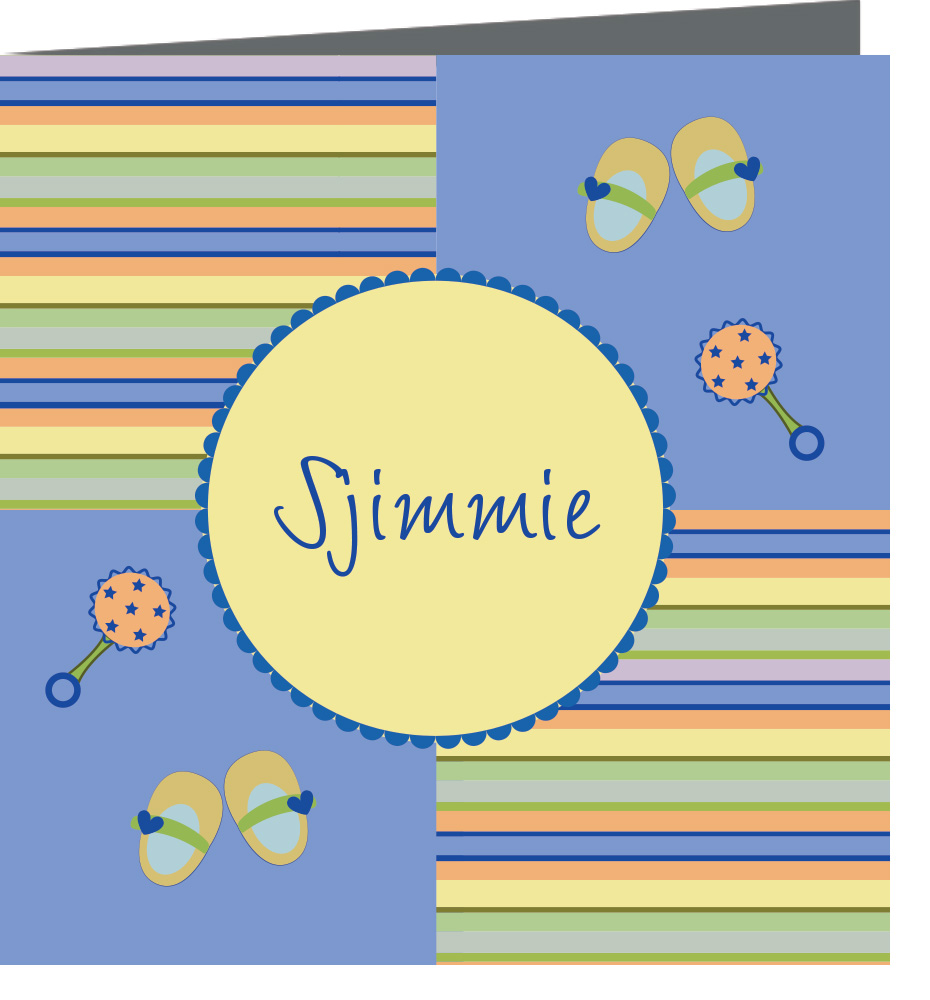 Geboortekaartje Sjimmie - geboortekaartjes – babykaartjes – geboortekaart– hippegeboortekaartjes