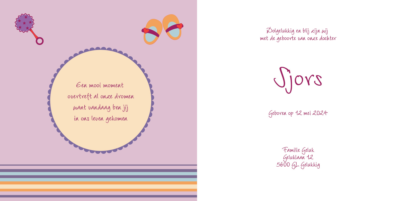 Geboortekaartje Sjors - geboortekaartjes – babykaartjes – geboortekaart– hippegeboortekaartjes