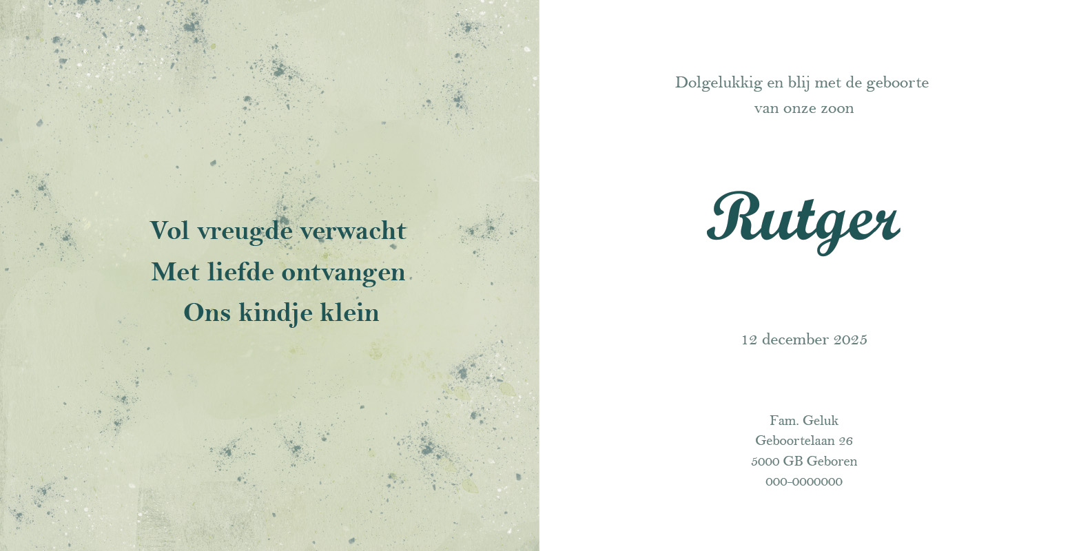 Geboortekaartje Rutger - Afbeelding 2