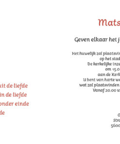 Trouwkaart 42 - trouwkaarten ontwerpen - huwelijksuitnodigingen - uitnodiging bruiloft - huwelijkskaart