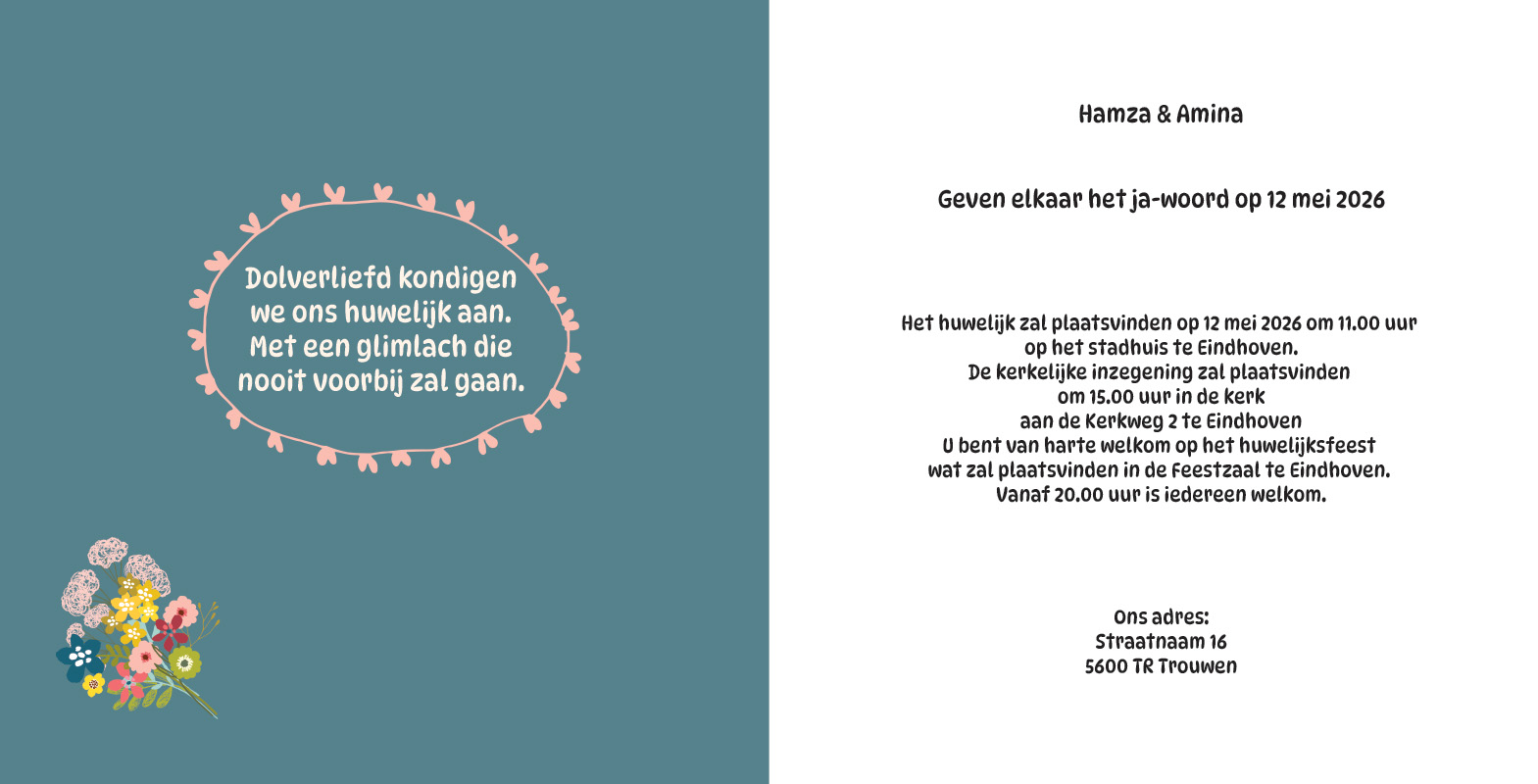 Trouwkaart 45 - Afbeelding 2