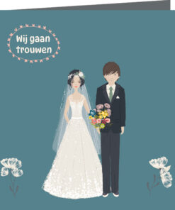 Trouwkaart 45 - trouwkaarten ontwerpen - huwelijksuitnodigingen - uitnodiging bruiloft - huwelijkskaart