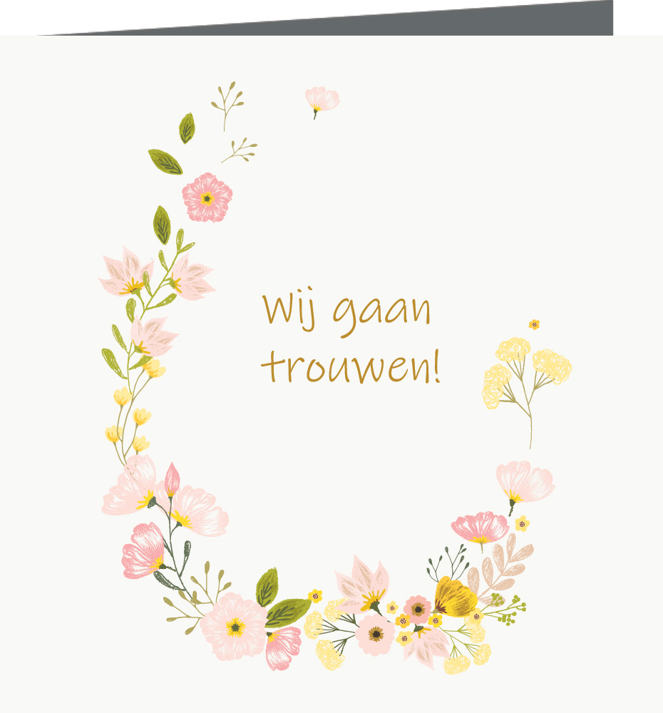 Trouwkaart 46 - trouwkaarten ontwerpen - huwelijksuitnodigingen - uitnodiging bruiloft - huwelijkskaart