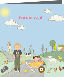 Geboortekaartje Arieke – geboortekaartjes broertje – babykaartjes – geboortekaart– hippegeboortekaartjes