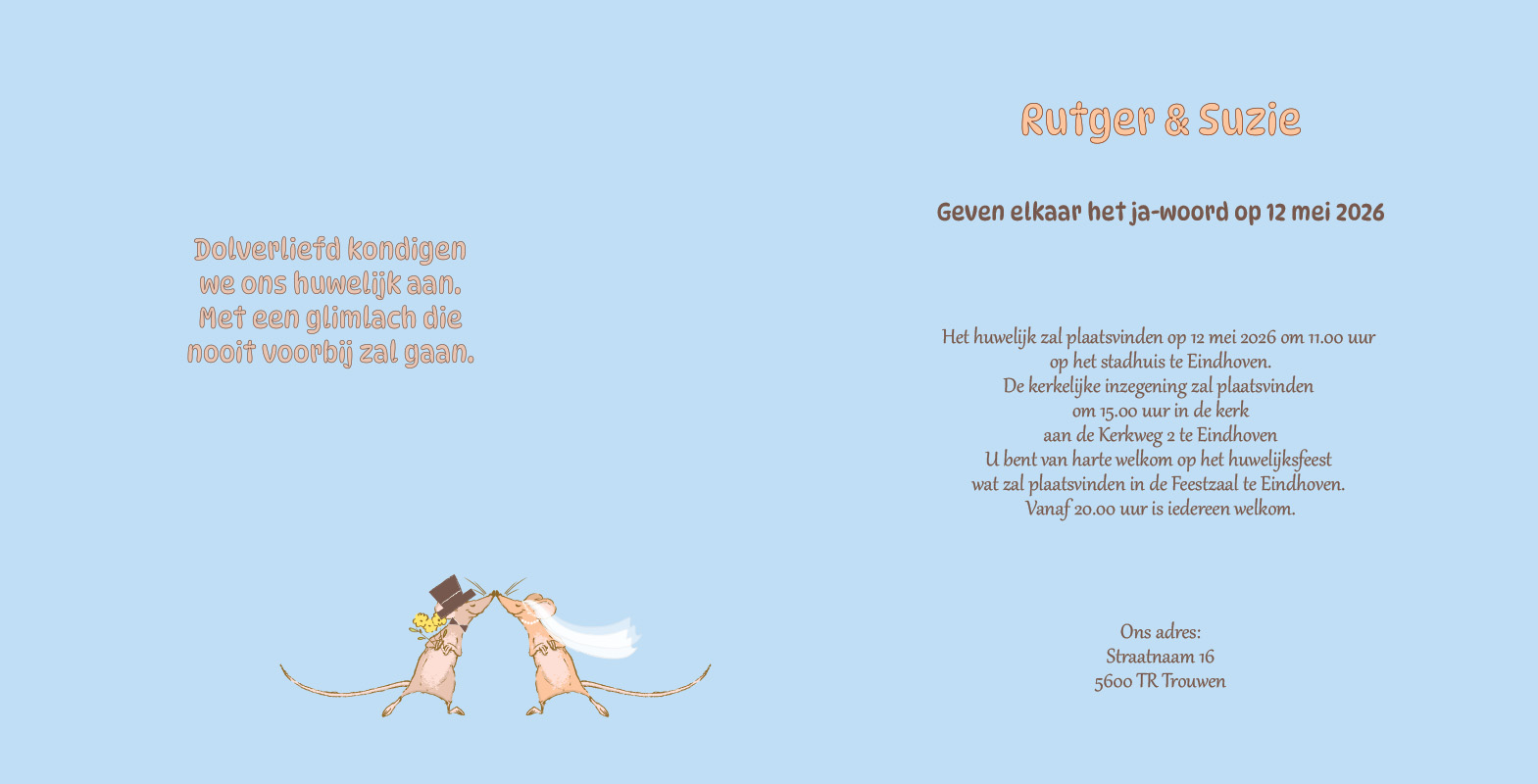 Trouwkaart 50 - trouwkaarten ontwerpen - huwelijksuitnodigingen - uitnodiging bruiloft - huwelijkskaart