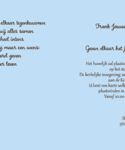 Trouwkaart 52 - trouwkaarten ontwerpen - trouwkaartjes - uitnodiging bruiloft - huwelijkskaart
